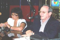Mar�a P�a Matta y Frank La Rue en Radio Globo Fuente: (P�lsar)
